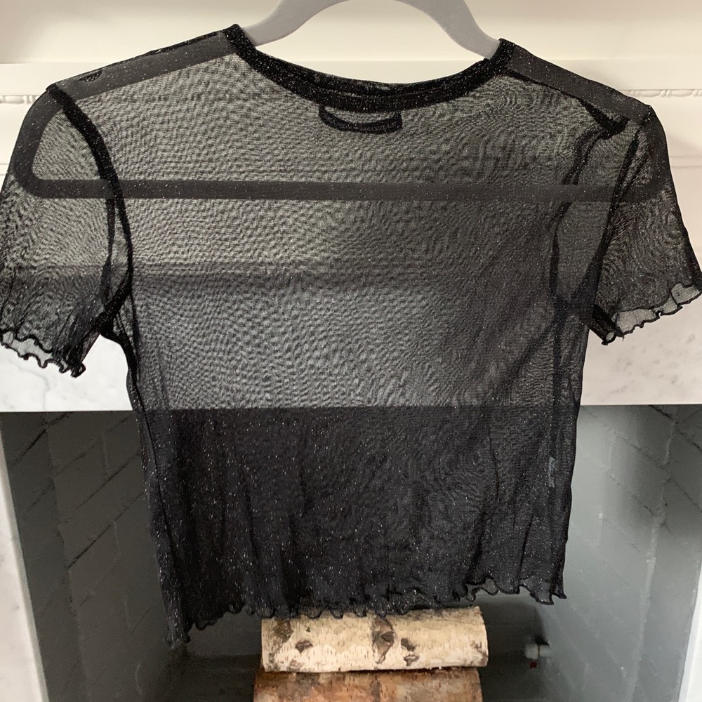 Brandy Melville Sheer Sparkly Top